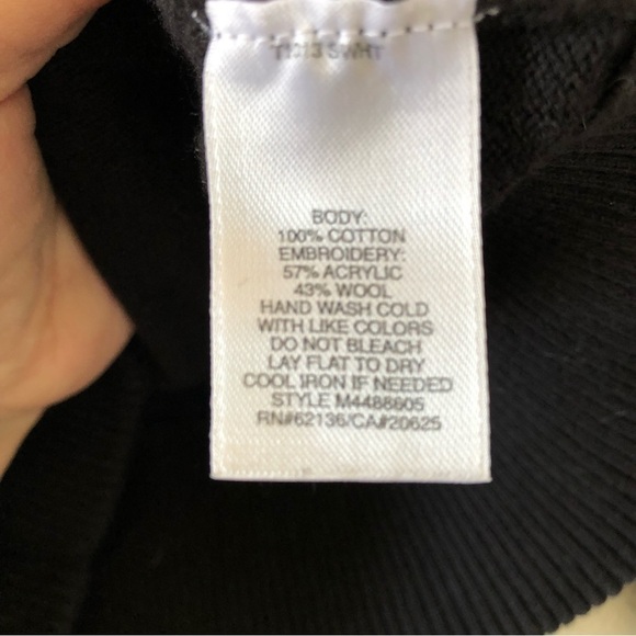 GUESS Black Gray Wool Blend Stripe sleeves Full Zip Sweater Women Small - Picture 8 of 8